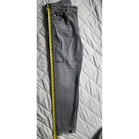 AG-ED Denim Mari Crop High Rise Slim Straight Gray Jeans Women's 33R - Picture 4 of 14
